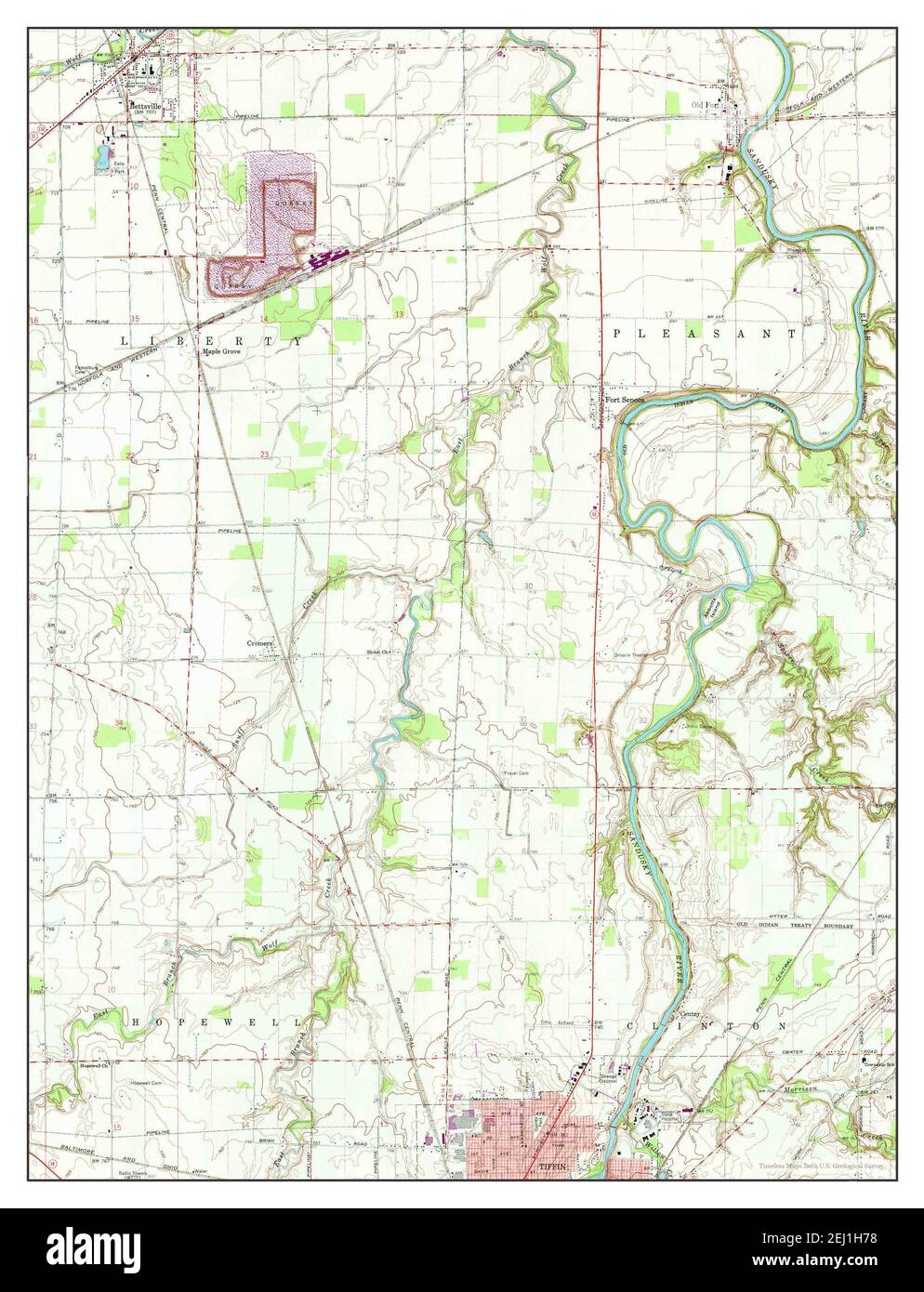 Tiffin North, Ohio, map 1960, 1:24000, United States of America by Timeless Maps, data U.S. Geological Survey Stock Photo