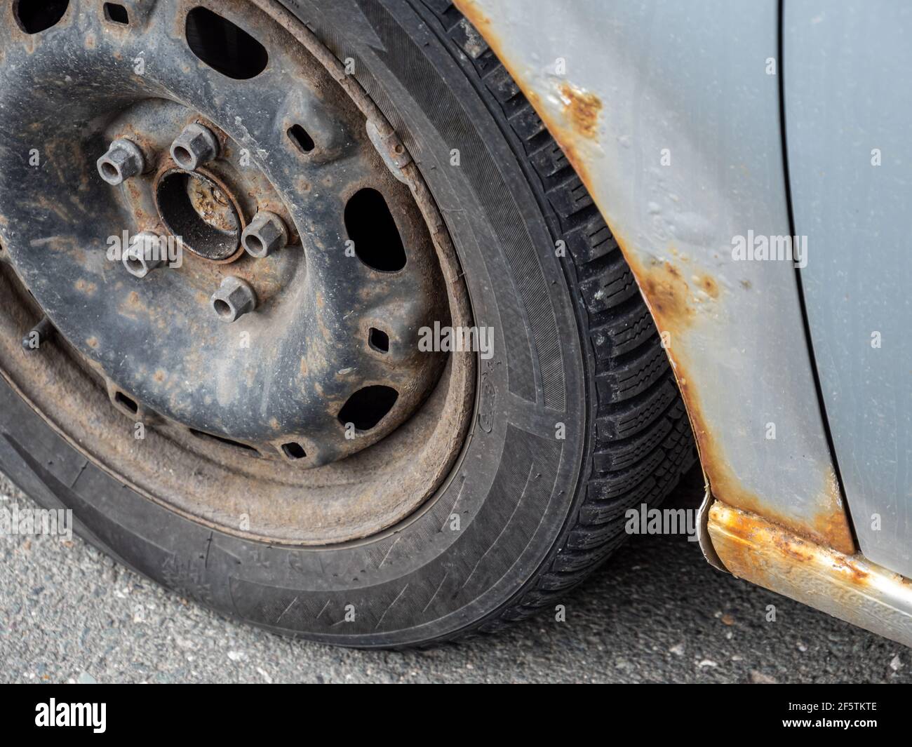 Rust on an old car Stock Photo