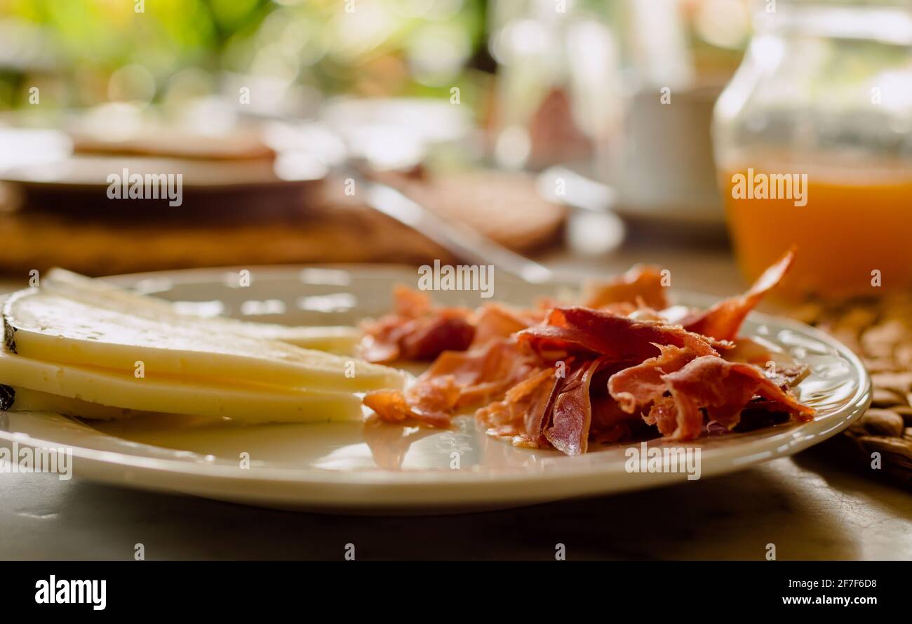 A healthy breakfast in a spanish style Stock Photo