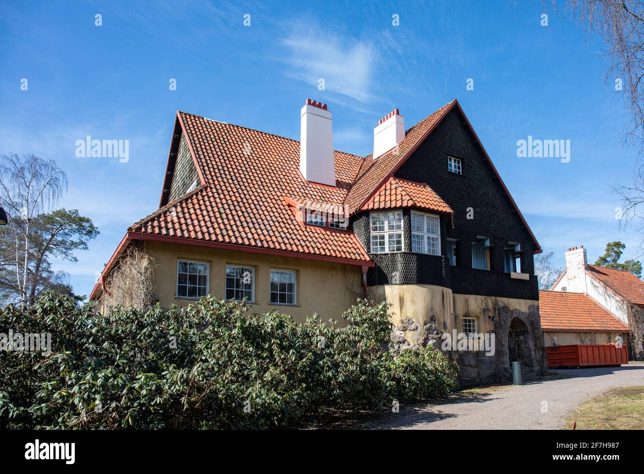 Villa Hvitträsk, National Romantic style atelier home of Eliel Saarinen is now a museum. Kirkkonummi, Finland. Stock Photo