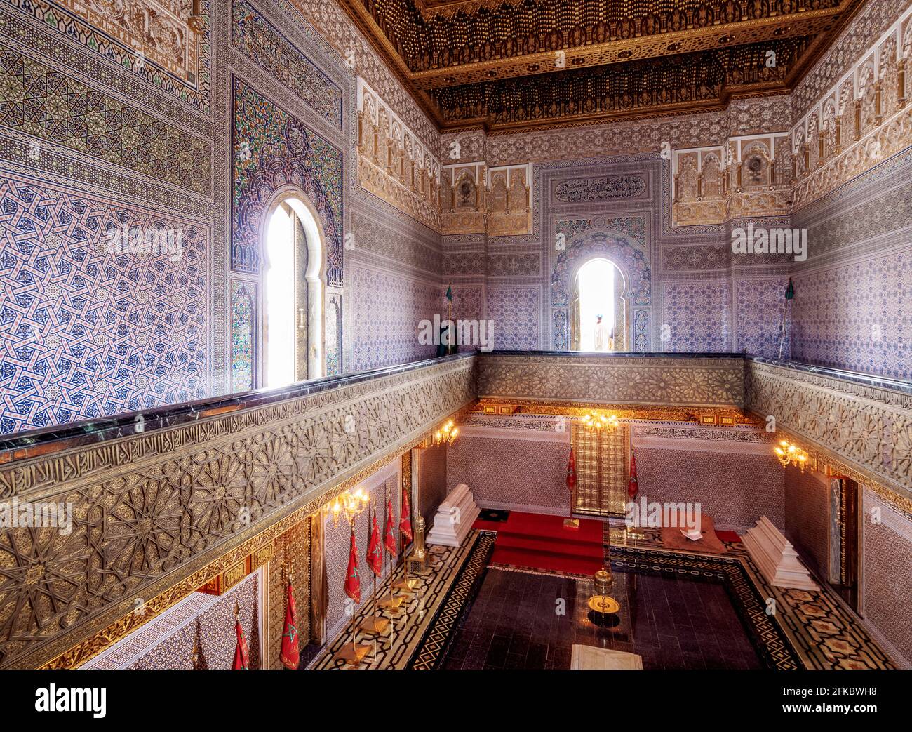 Mausoleum of Mohammed V, interior, Rabat, Rabat-Sale-Kenitra Region, Morocco, North Africa, Africa Stock Photo