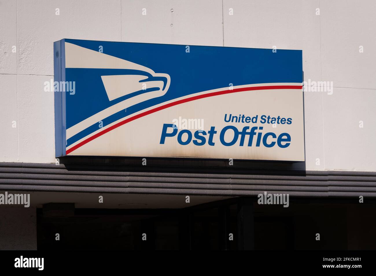 Washington, USA. 30th Apr, 2021. A general view of a United States Postal Service (USPS) logo on a U.S. Post Office sign at a storefront in Washington, DC, on Friday, April 30, 2021, amid the coronavirus pandemic. Earlier this week President Biden gave his first address to Congress, as COVID-19 cases exponentially surge to unseen levels in India and confirmed case counts in America hover above 50,000 daily. (Graeme Sloan/Sipa USA) Credit: Sipa USA/Alamy Live News Stock Photo