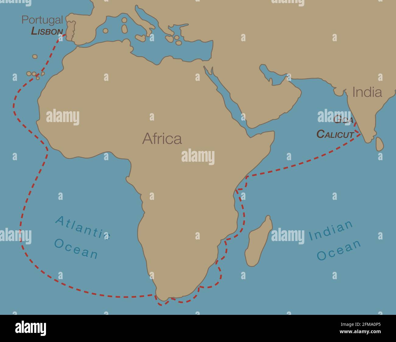 Vasco da gama map hi-res stock photography and images - Alamy