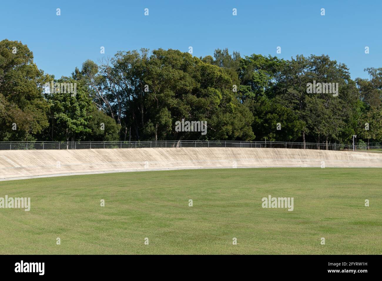 Outdoor concrete velodrome, bicycle racing track in Queensland, Australia Stock Photo