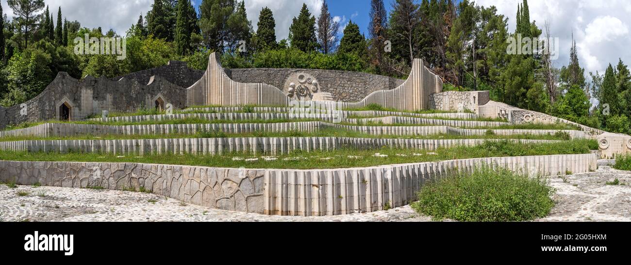 The Partisan Memorial Cemetery, 1965,  commemorates Yugoslav Partisans killed during World War II, Mostar, Herzegovina, Bosnia and Herzegovina, Stock Photo