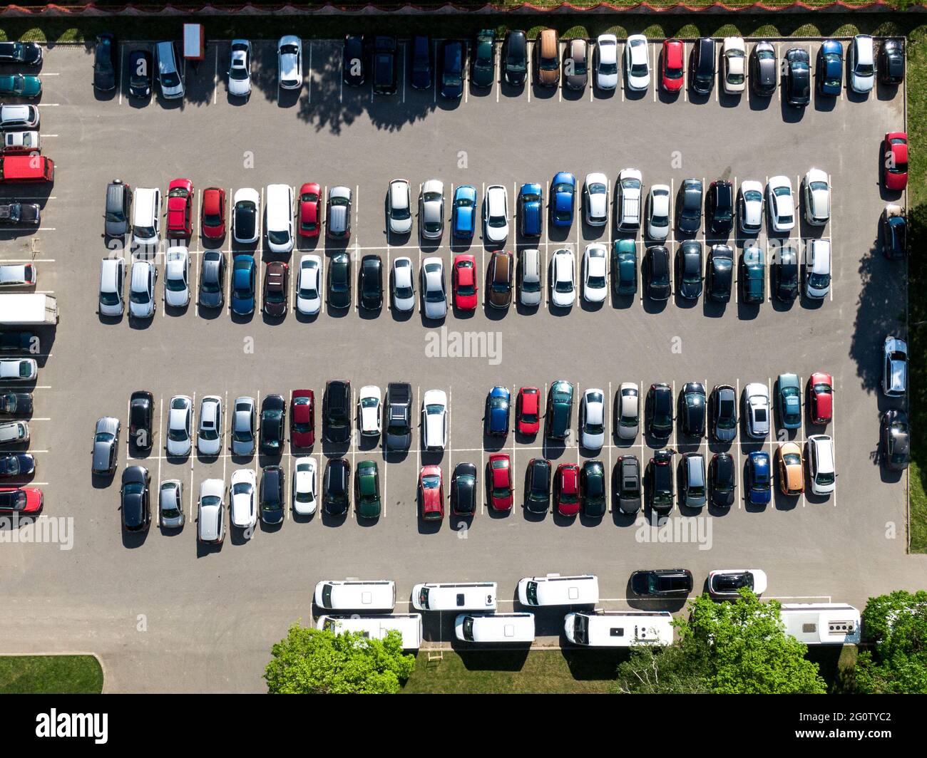 Top view of car parking Stock Photo