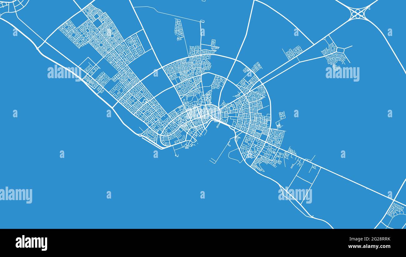 Urban vector city map of Yanbu, Saudi Arabia, Middle East Stock Vector