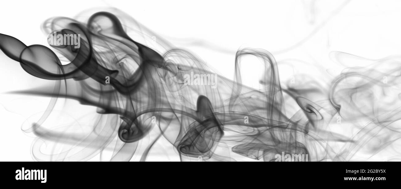 Abstract dark grey transparent smoke background on white backdrop. Cloud of  magic smoke wave Stock Photo - Alamy