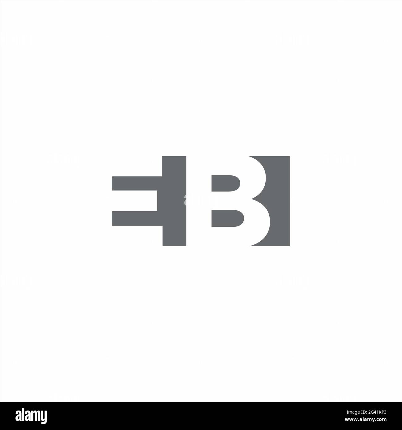 EB Logo monogram with negative space style design template isolated on white background Stock Photo