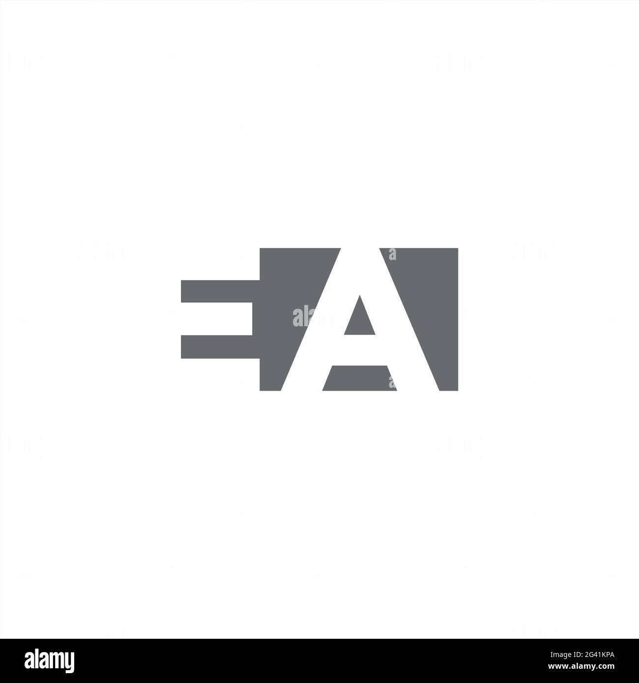 EA Logo monogram with negative space style design template isolated on white background Stock Photo