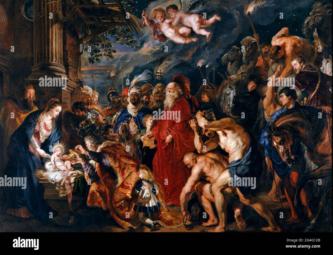 The Adoration of the Magi by Peter Paul Rubens (1577-1640), oil on canvas, c.1628-29 Stock Photo