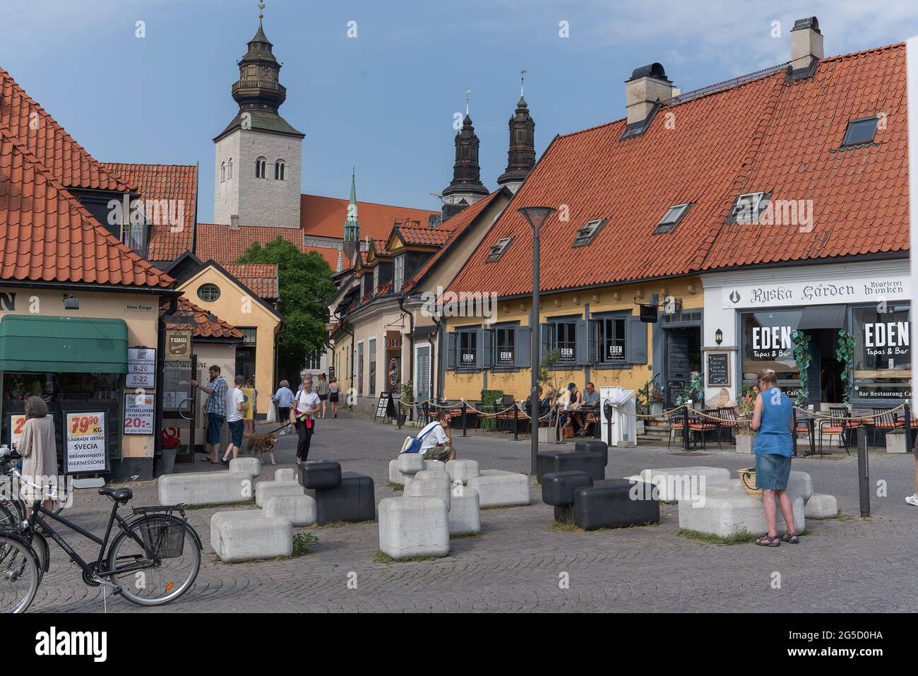 Stora Torget, Visby, Gotland, Sweden Stock Photo