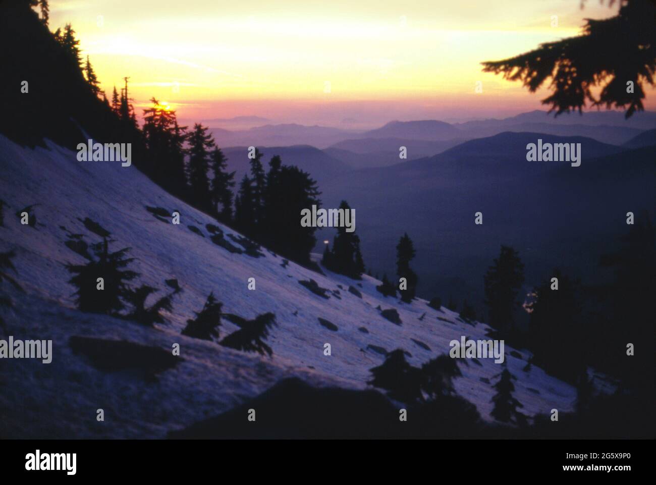 Sunset from Mount Pilchuck Stock Photo