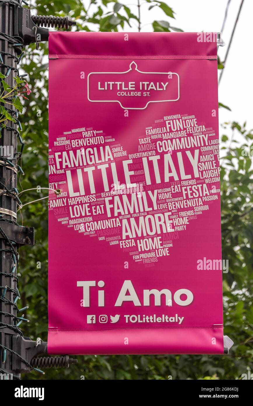 Little Italy banner, toronto, canada Stock Photo - Alamy