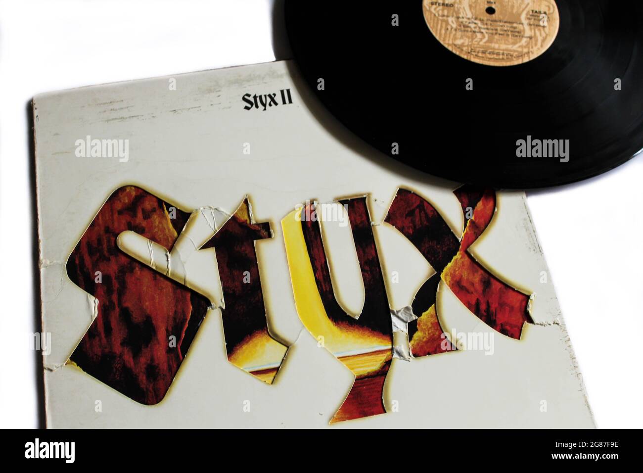 Progressive rock and hard rock band, Styx music album on vinyl record LP disc. Titled: Styx II album cover Stock Photo