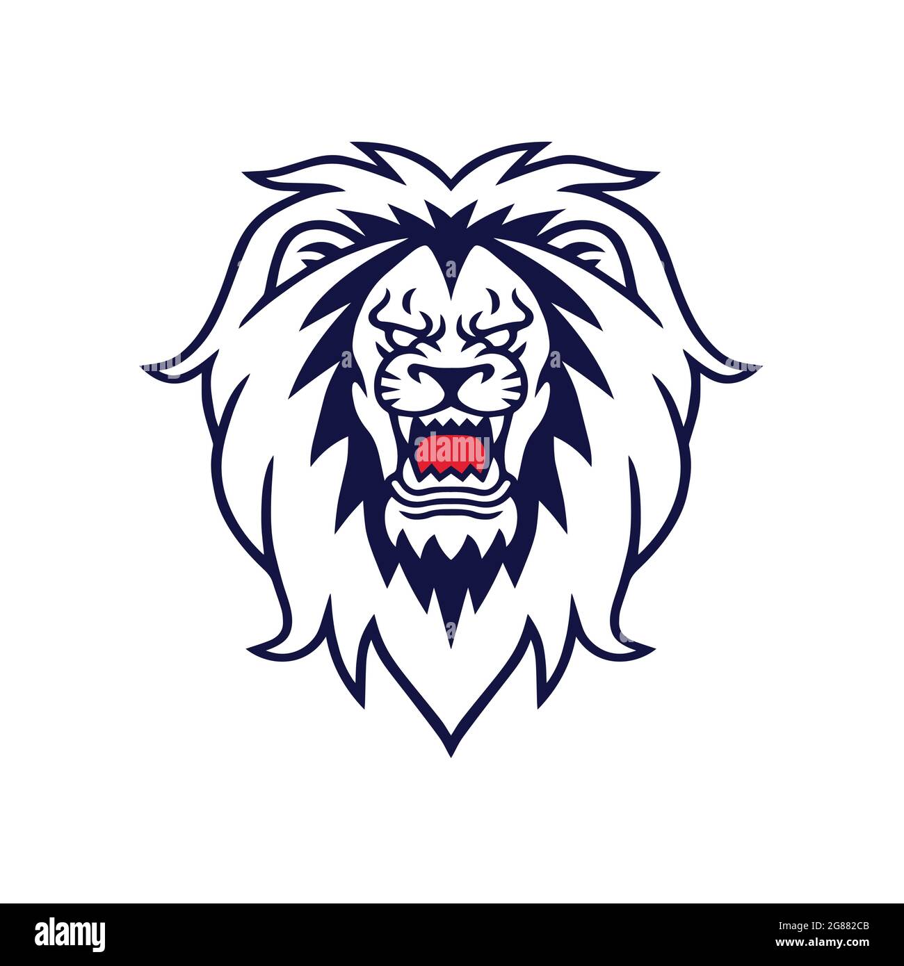 Angry Lion Roaring Logo Design Template Vector Mascot Illustration Stock Vector