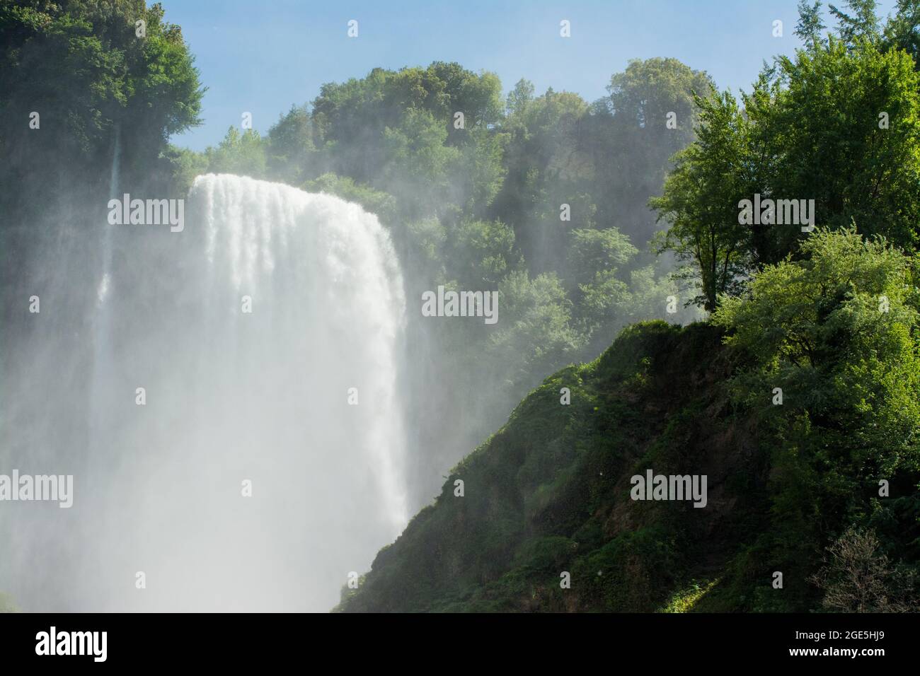 Marmore falls, Cascata delle Marmore, in Umbria, Italy. The tallest man-made waterfall in the world. Stock Photo