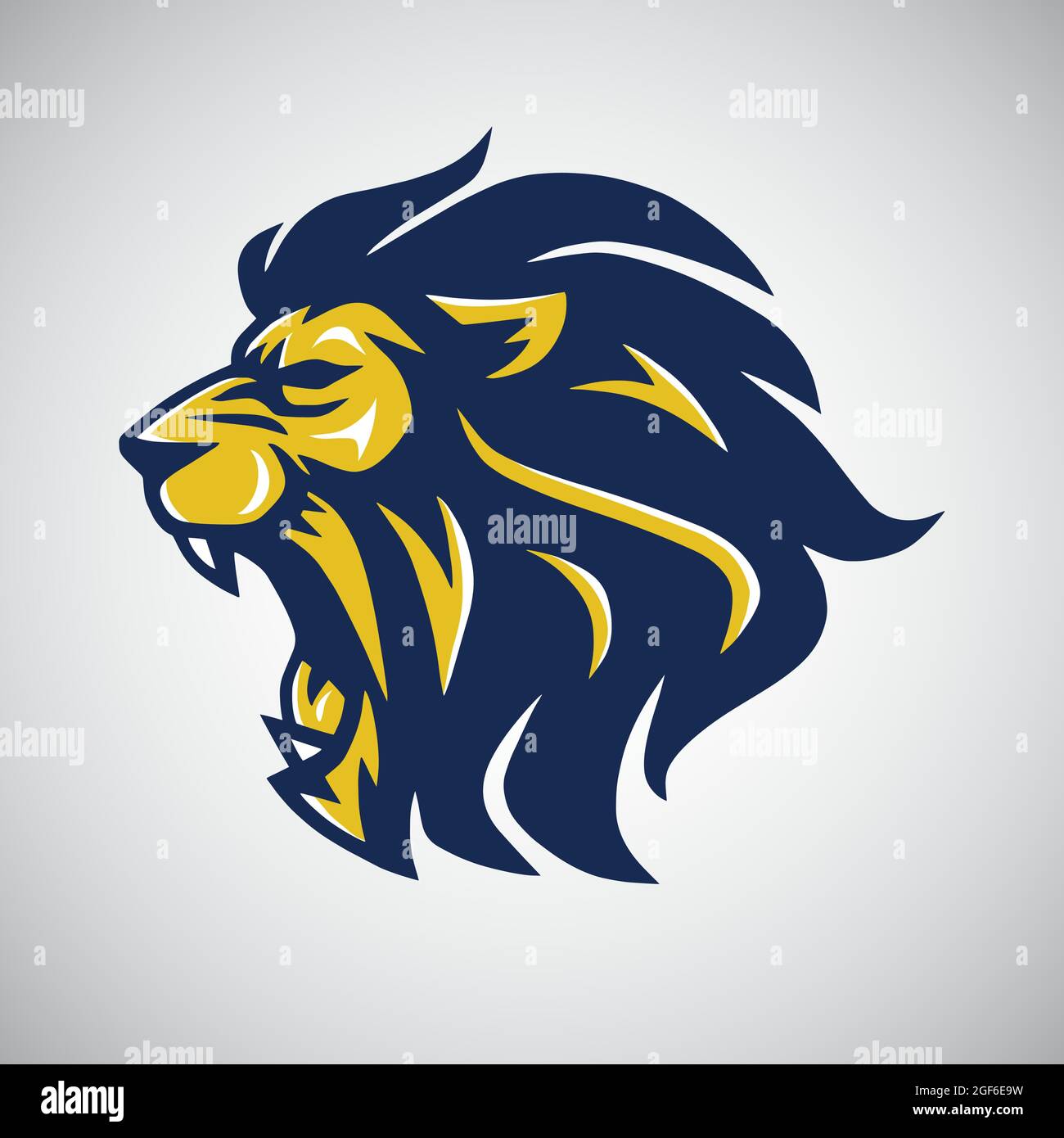 Angry Lion Head Logo Stock Vector