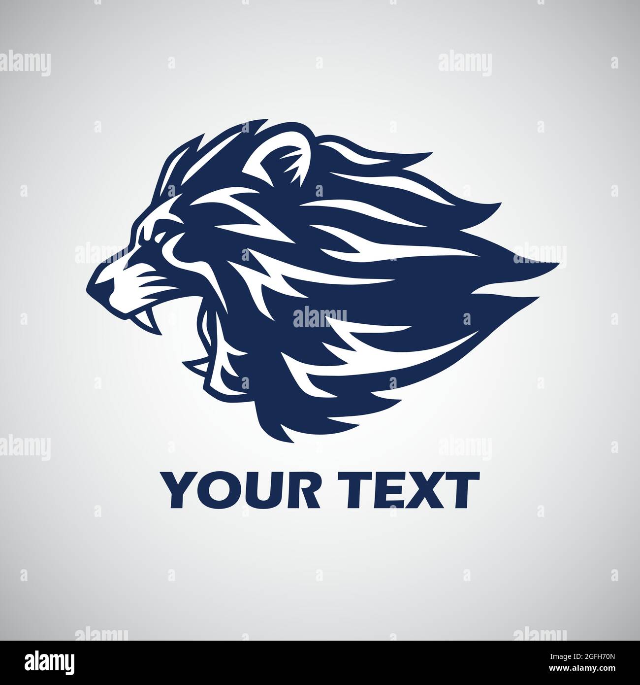 Angry Lion Vector Logo Stock Vector