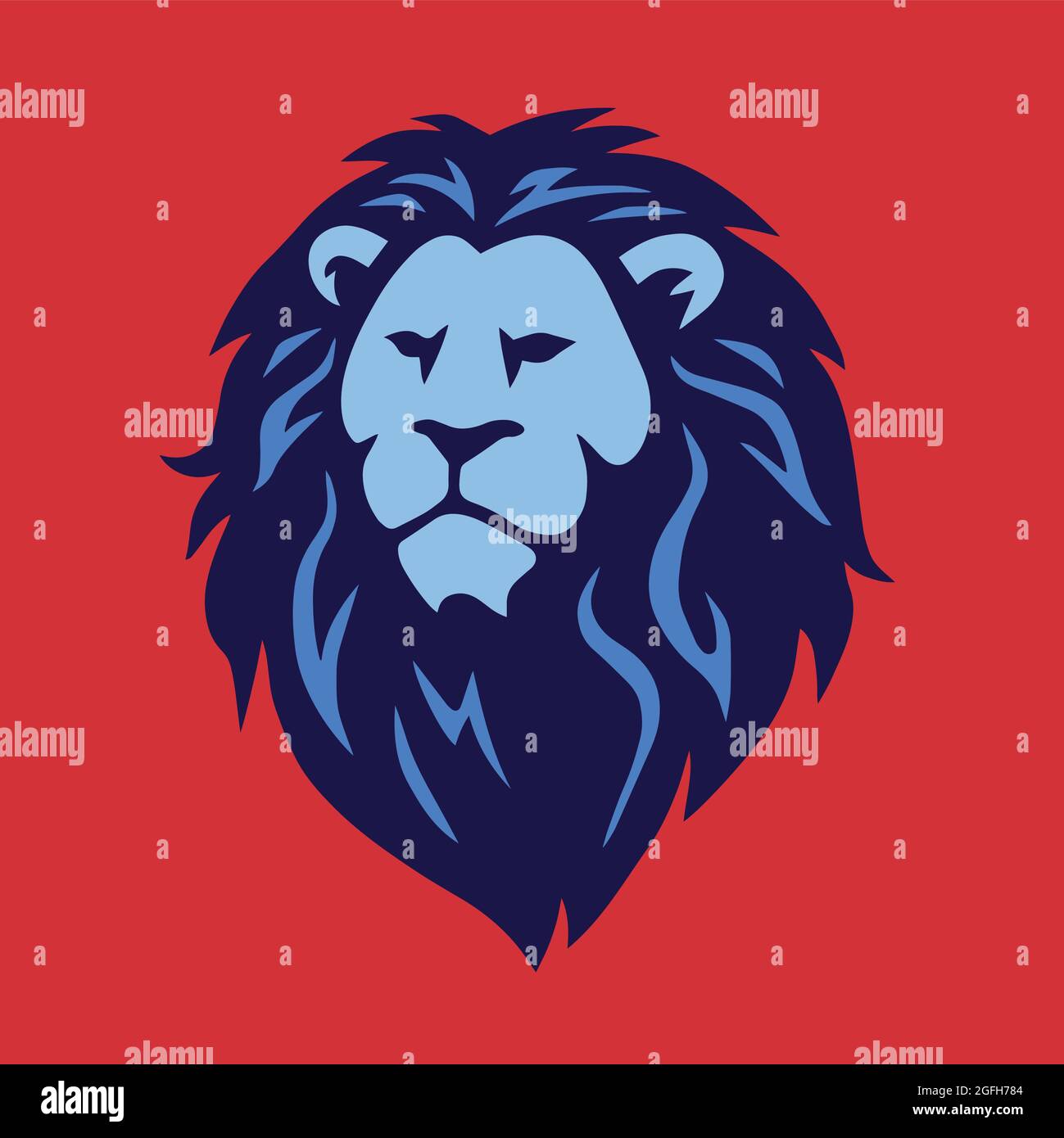 Angry Lion Head Mascot Stock Vector