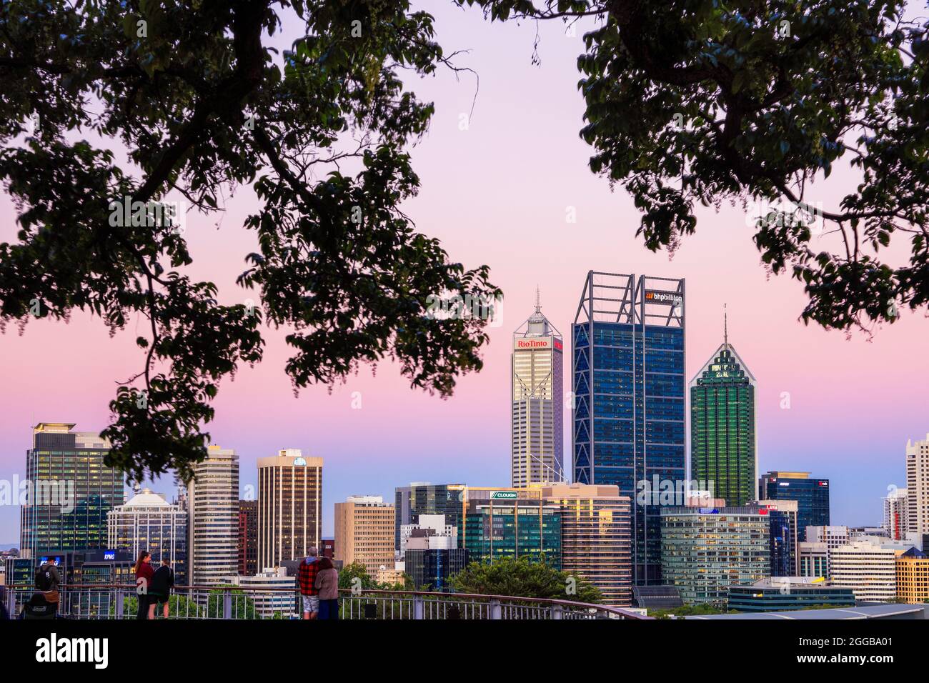 The framing of Perth CBD, Western Australia. Stock Photo