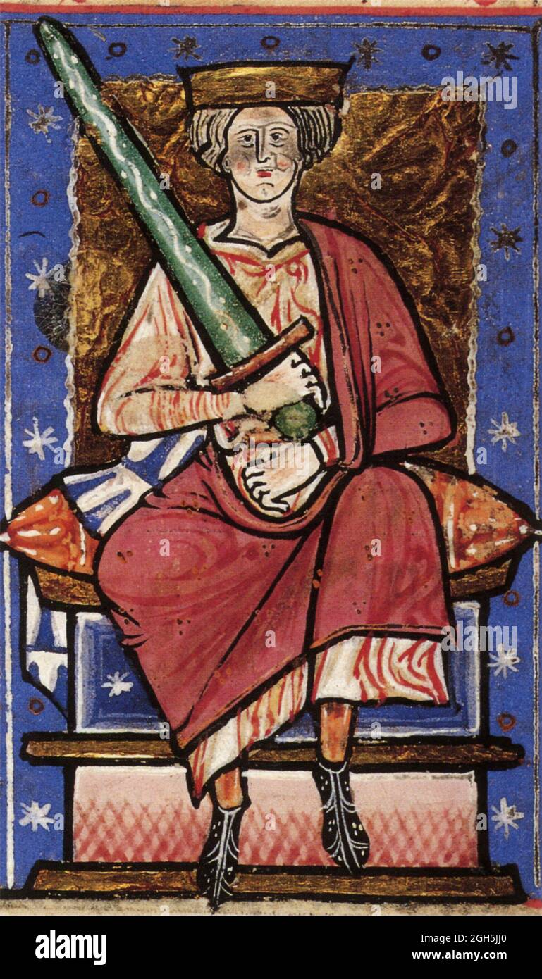 A portrait of Aethelred the Unready who was King of England from 978 until 1013 Stock Photo