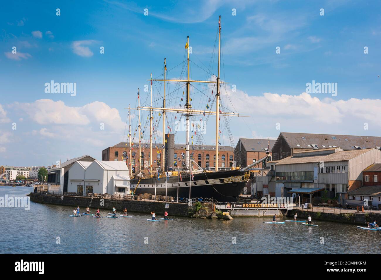 SS Great Britain Bristol, view in summer of the Brunel designed transatlantic passenger ship Great Britain moored in the Floating Harbour, Bristol, UK Stock Photo