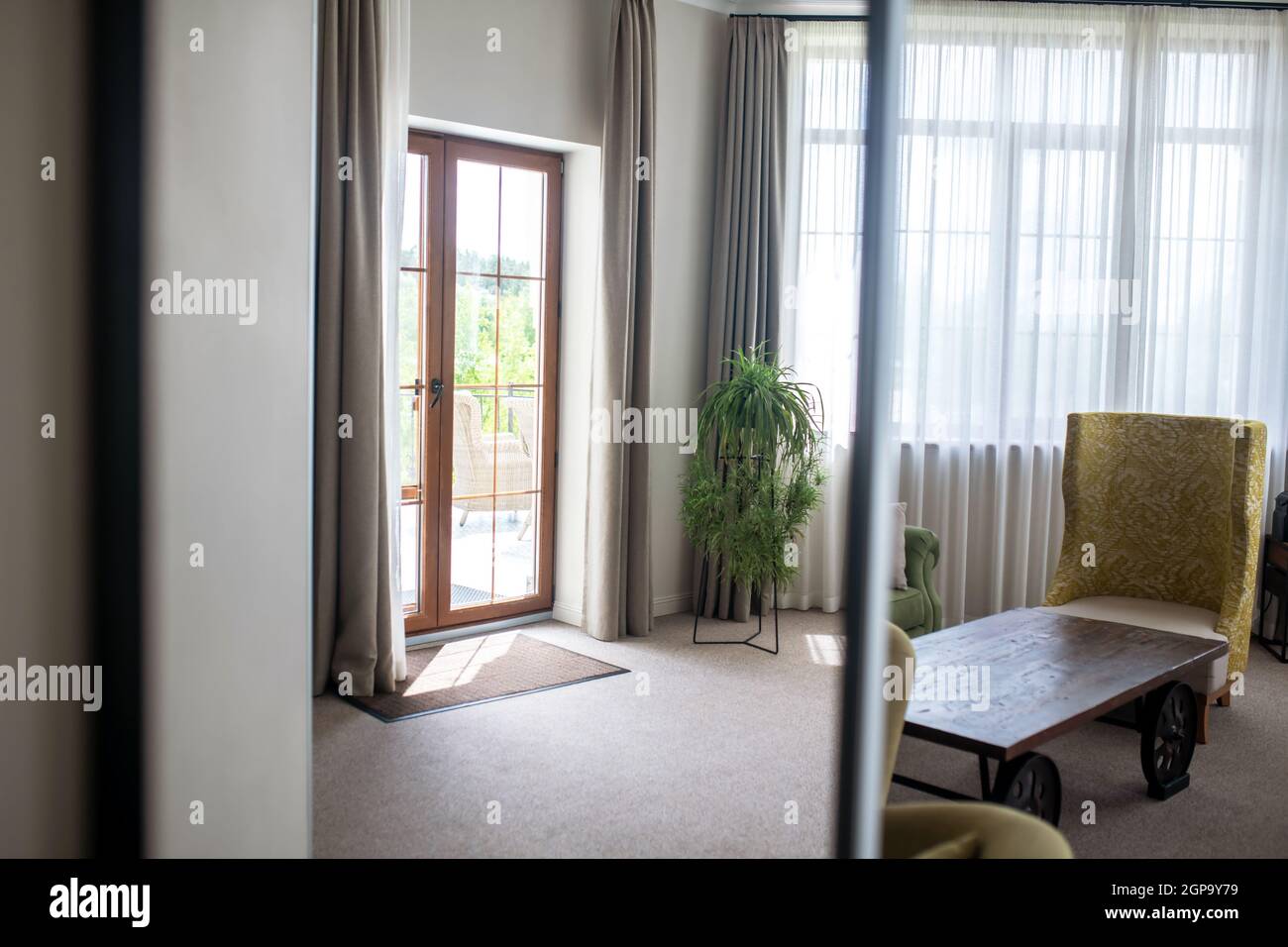 Empty living room with exquisite furniture items Stock Photo