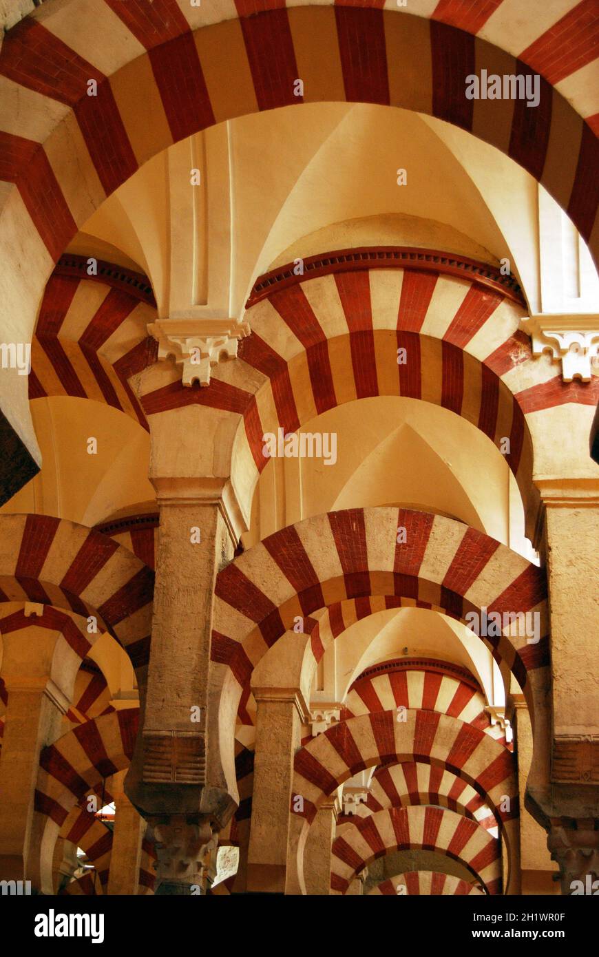 Arches within the Prayer Hall of the Mezquita (Mosque), Cordoba, Spain, Europe Stock Photo