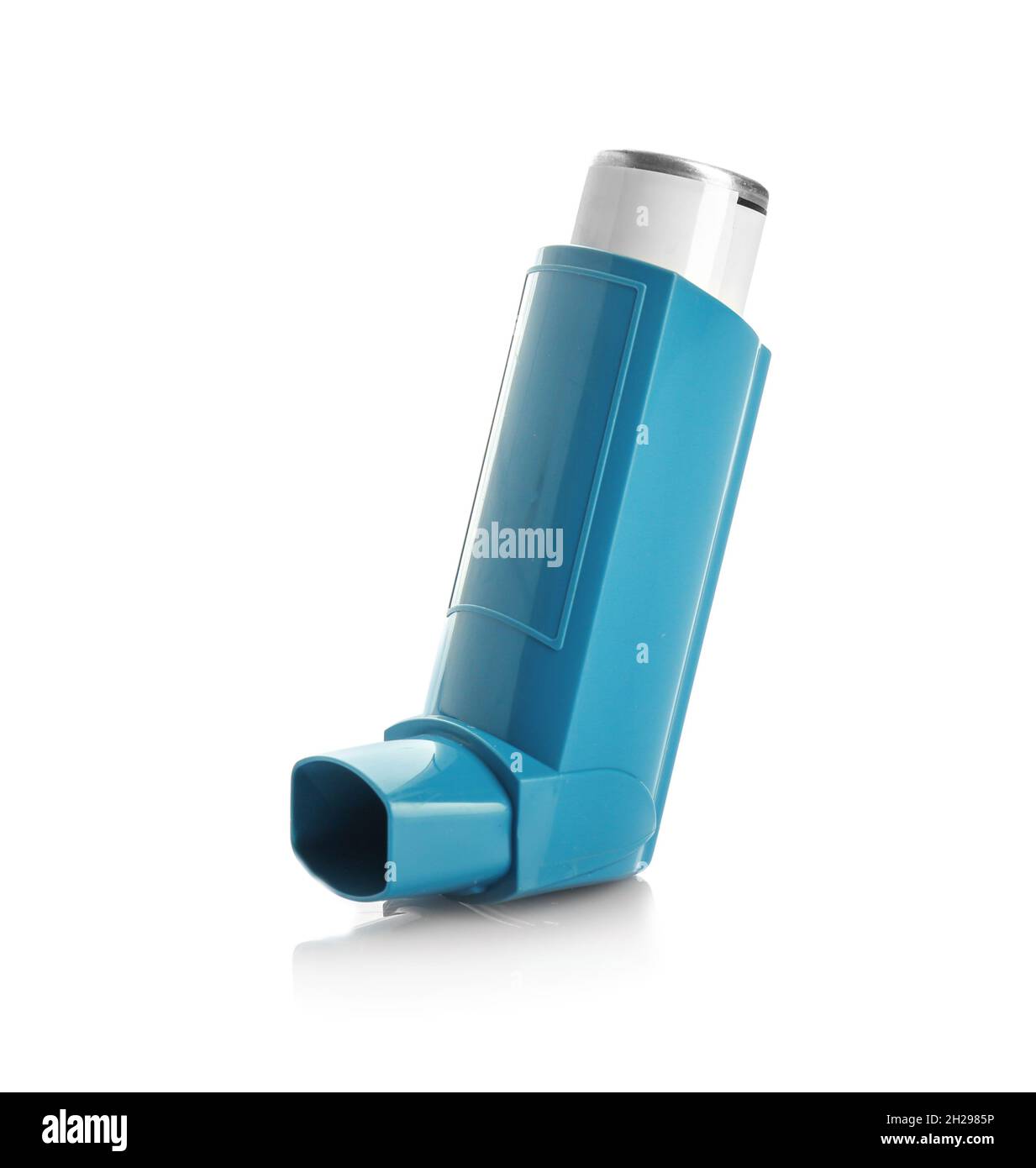 Portable asthma inhaler device on white background Stock Photo - Alamy