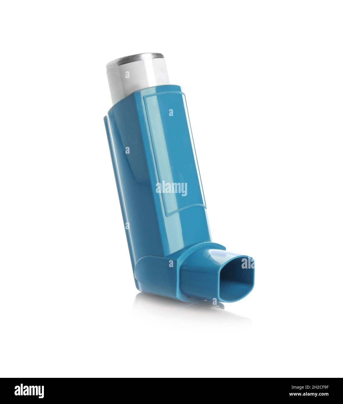 Portable asthma inhaler device on white background Stock Photo - Alamy