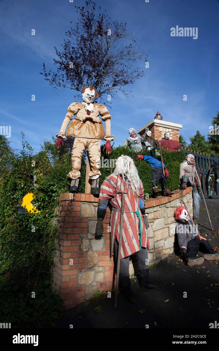 Halloween display on the Shercock Road, Co Monaghan Stock Photo