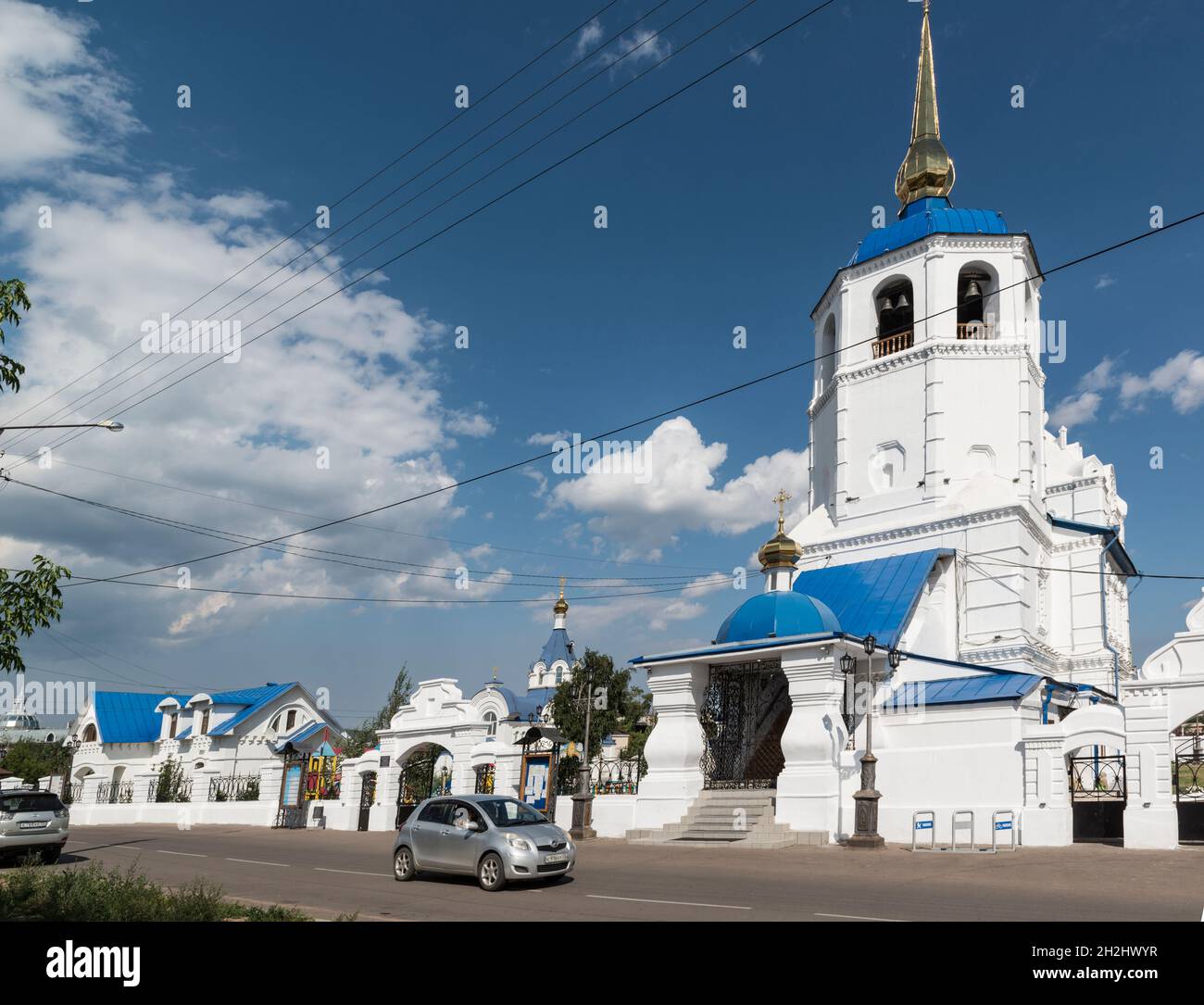 Odigitrievsky Cathedral (Cathedral of the Mother of God of Smolensk, Protector of Ulan Ude) in Ulan-Ude. Republic of Buryatia, Russia Stock Photo