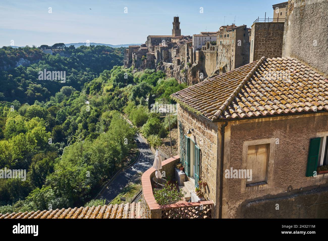 Pitigliano, Stadtansicht der Altstadt, mittelalterliche Tuffstein-Stadt, Provinz Grosseto, Toskana, Italien, Europa Stock Photo