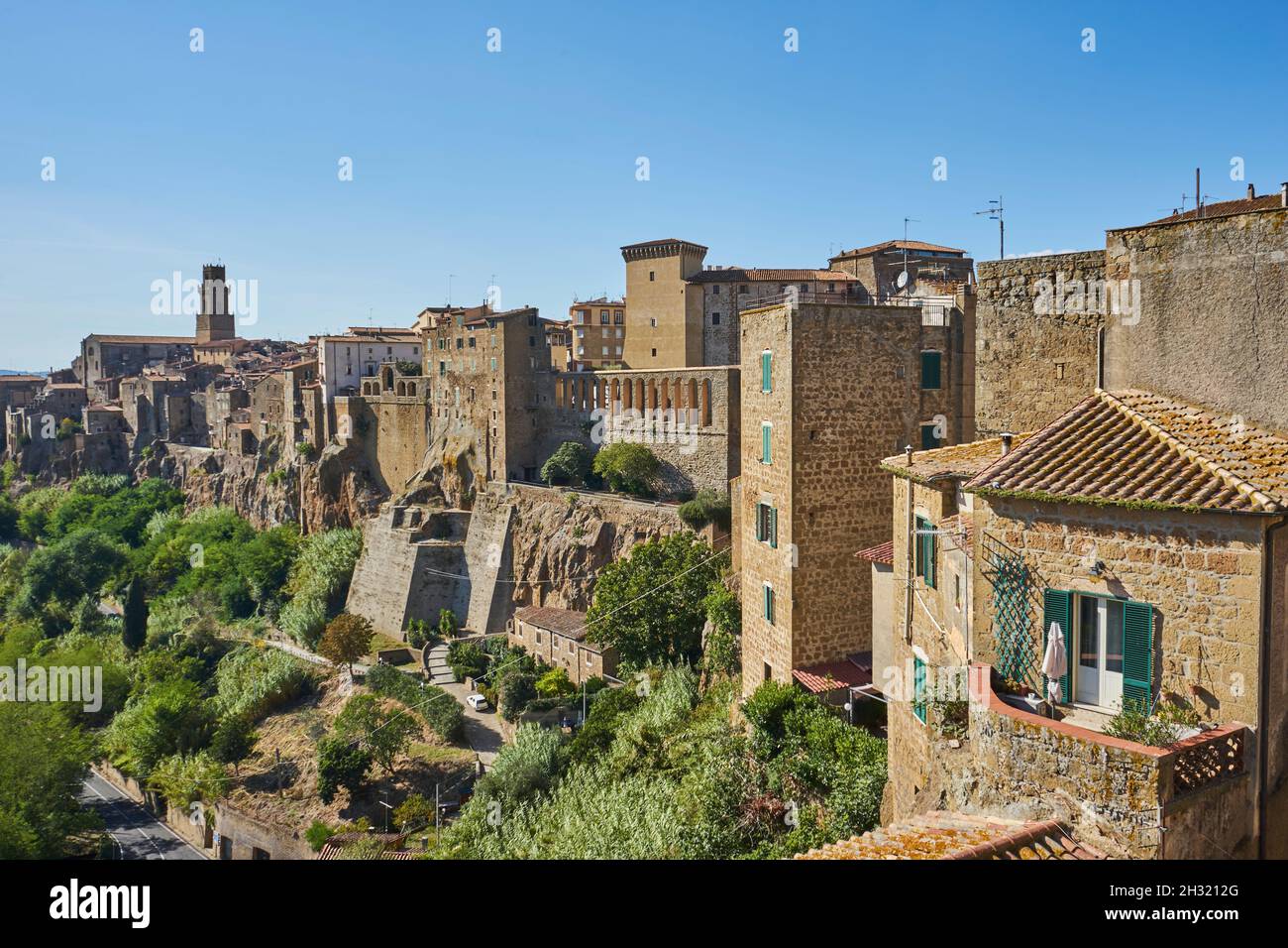 Pitigliano, Stadtansicht der Altstadt, mittelalterliche Tuffstein-Stadt, Provinz Grosseto, Toskana, Italien, Europa Stock Photo