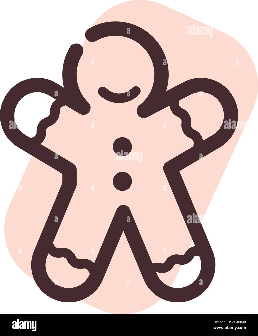 Christmas cookie man, illustration, vector, on a white background. Stock Vector