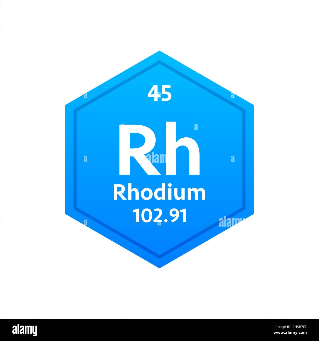 Rhodium symbol. Chemical element of the periodic table. Vector stock illustration Stock Vector