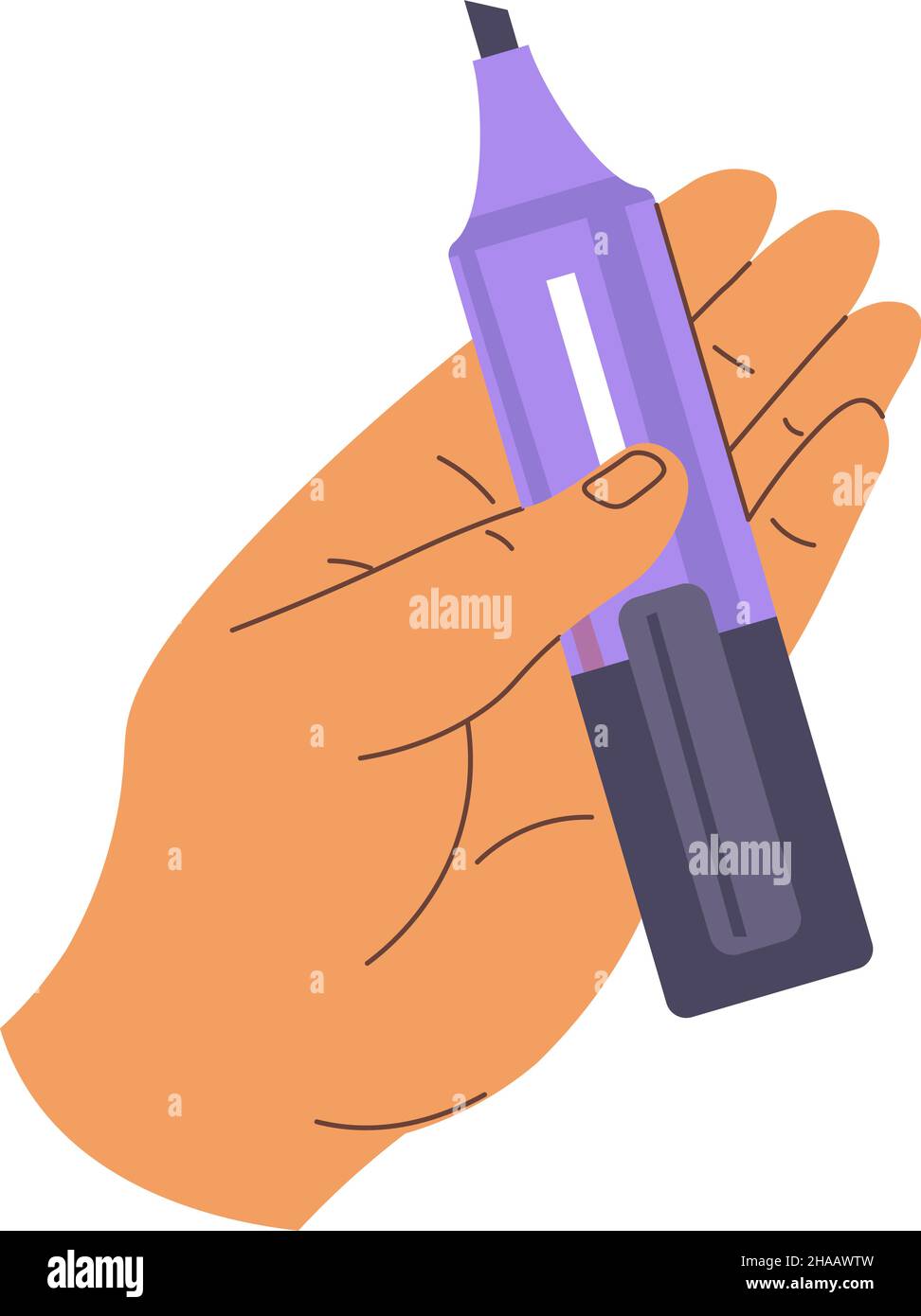 Hand holding highlighter, marker for highlighting Stock Vector