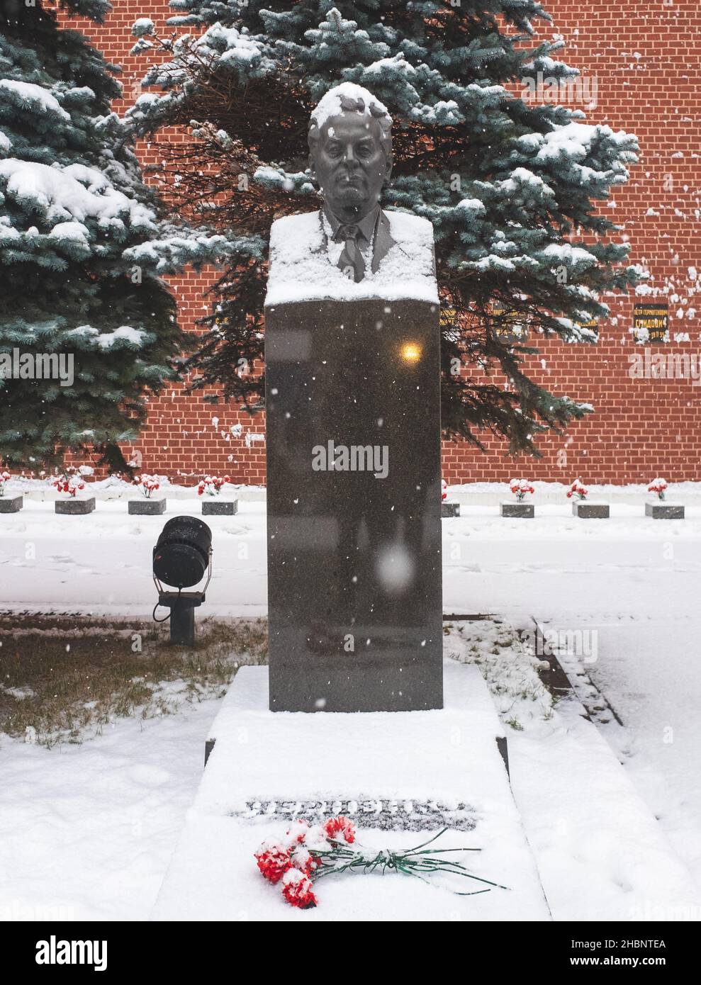 December 5, 2021. The grave of Soviet politician and the fifth General Secretary of the Communist Party of the Soviet Union Konstantin Chernenko in th Stock Photo