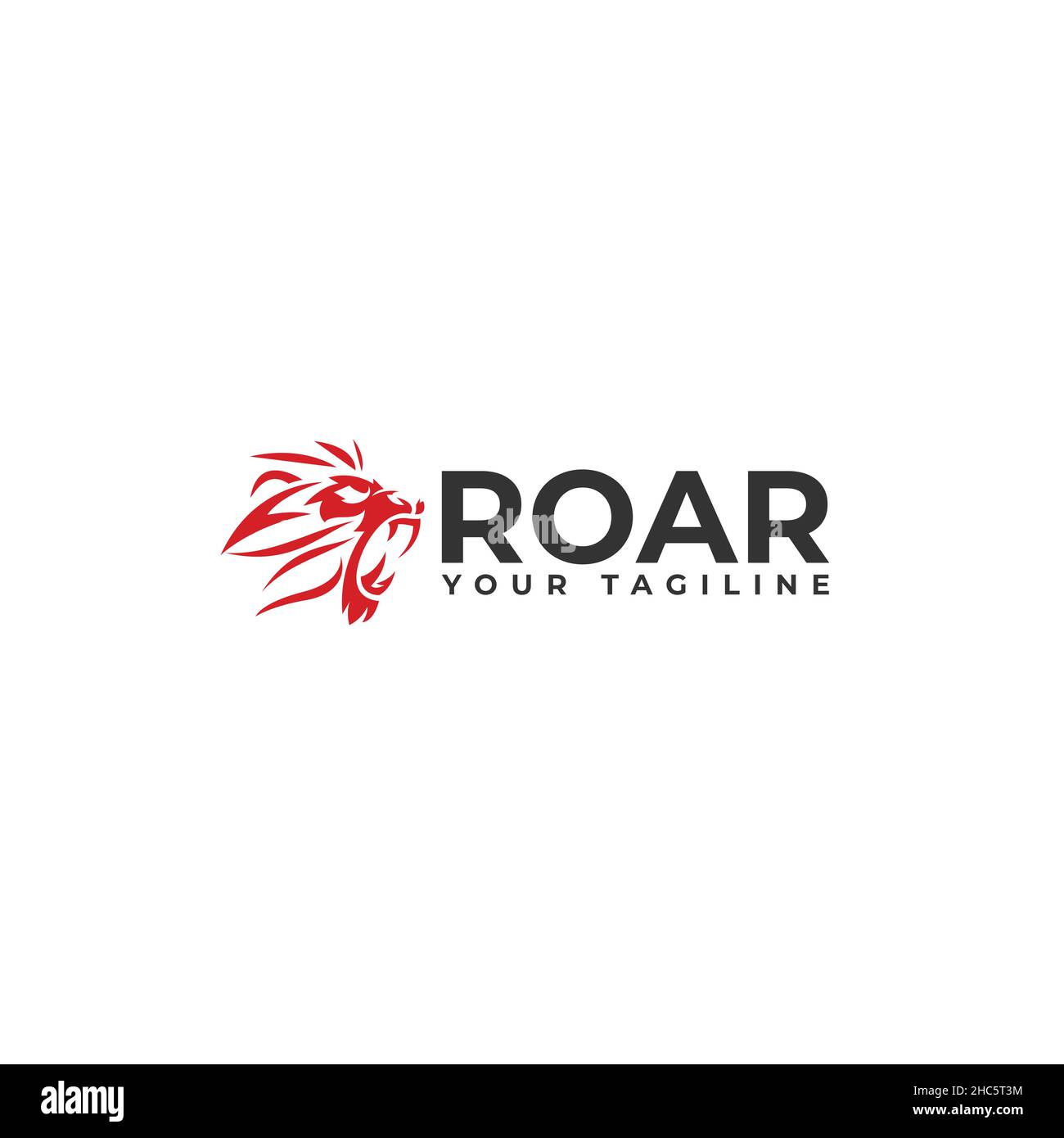 Modern flat design ROAR lion habitat logo design Stock Vector