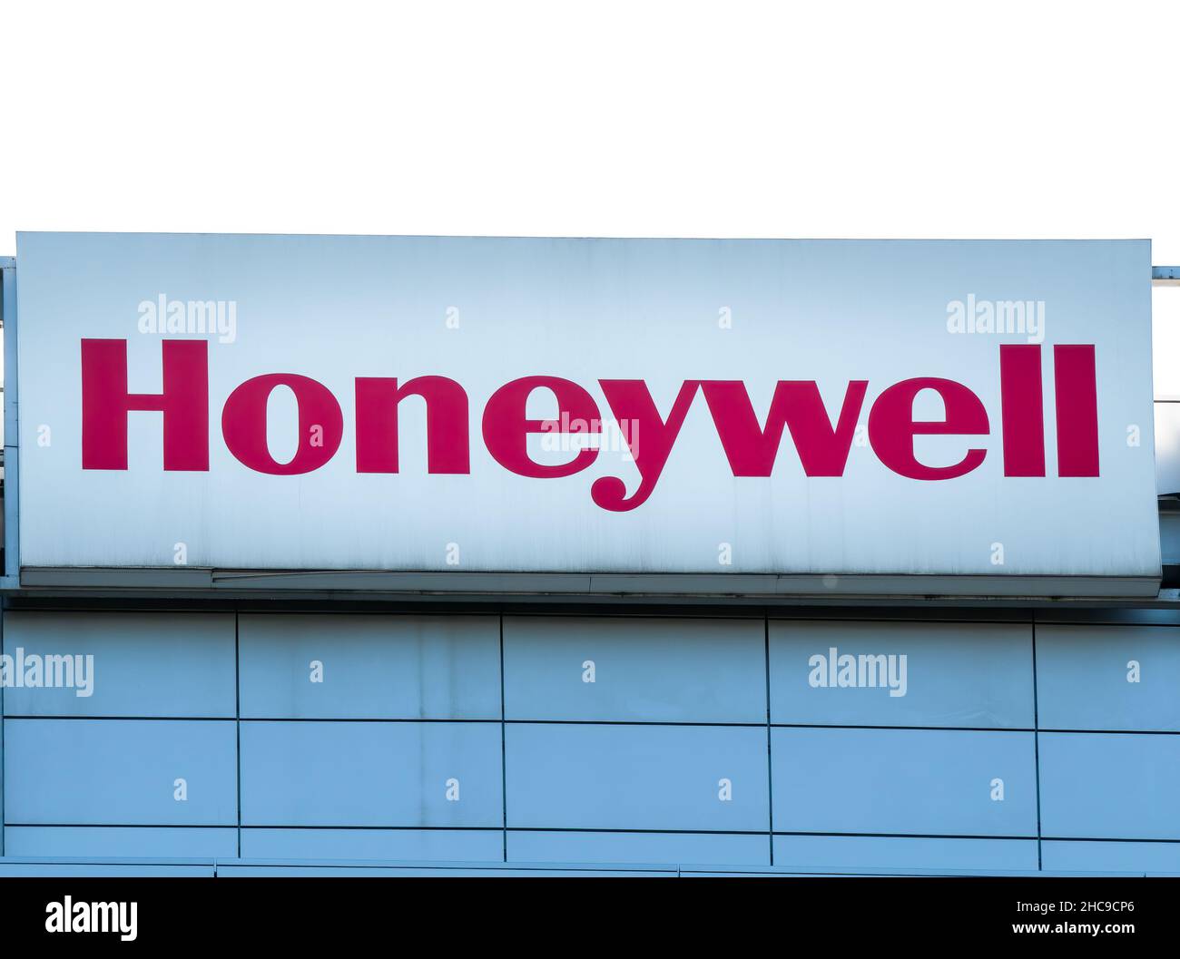 Bucharest, Romania - 10.01.2021: Honeywell International Inc logo headquarters in Bucharest Stock Photo