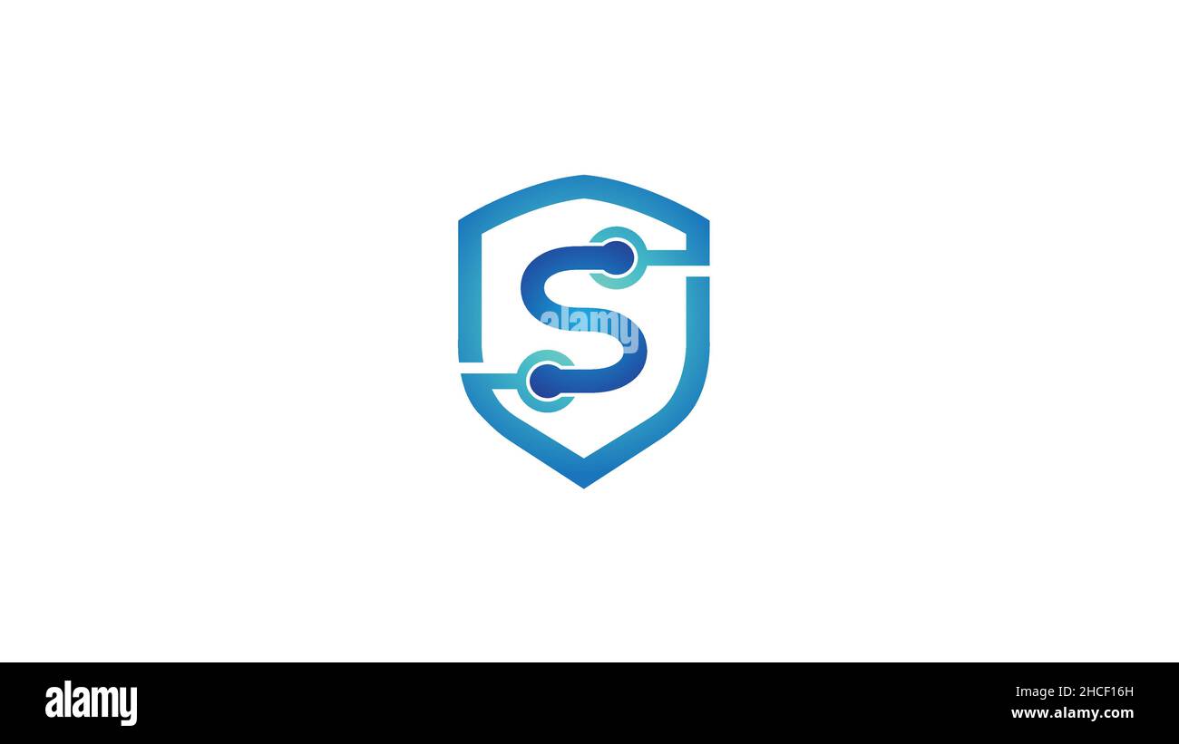 creative blue shield letter s tech logo vector Stock Vector Image & Art ...