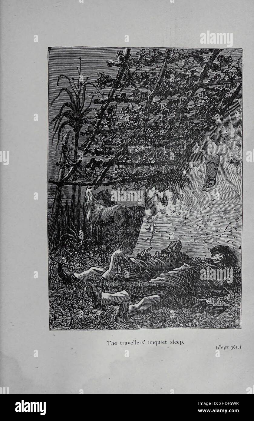 The traveller’s unquiet sleep from The Mutineers by Jules Verne based on the true story of the Mutineers of the Bounty (French: Les Révoltés de la Bounty), translated in English by English writer W. H. G. Kingston, is a short story by Jules Verne.  The story is based on British documents about the Mutiny on the Bounty and was published in 1879 together with the novel The Begum's Fortune (Les cinq cents millions de la Bégum), as a part of the series Les Voyages Extraordinaires (The Extraordinary Voyages). Unlike many authors covering the topic, Verne concentrates on the deposed captain of the B Stock Photo