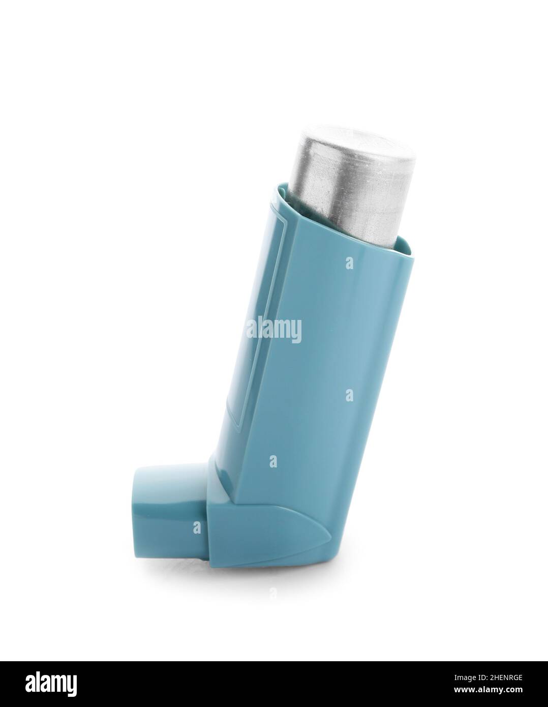 Asthma inhaler on white background Stock Photo - Alamy