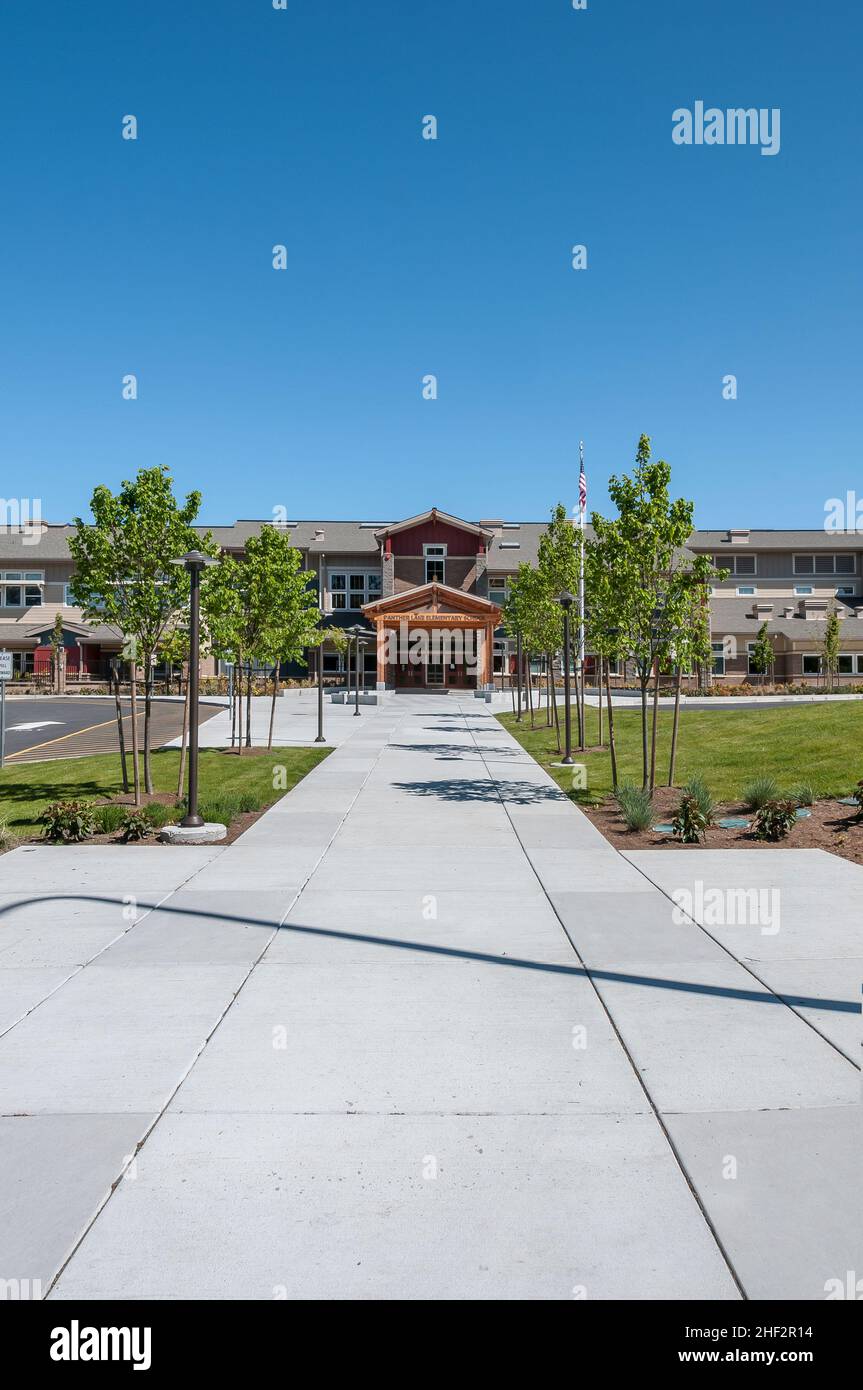 The new Panther Lake Elementary School in Kent, Washington. Stock Photo