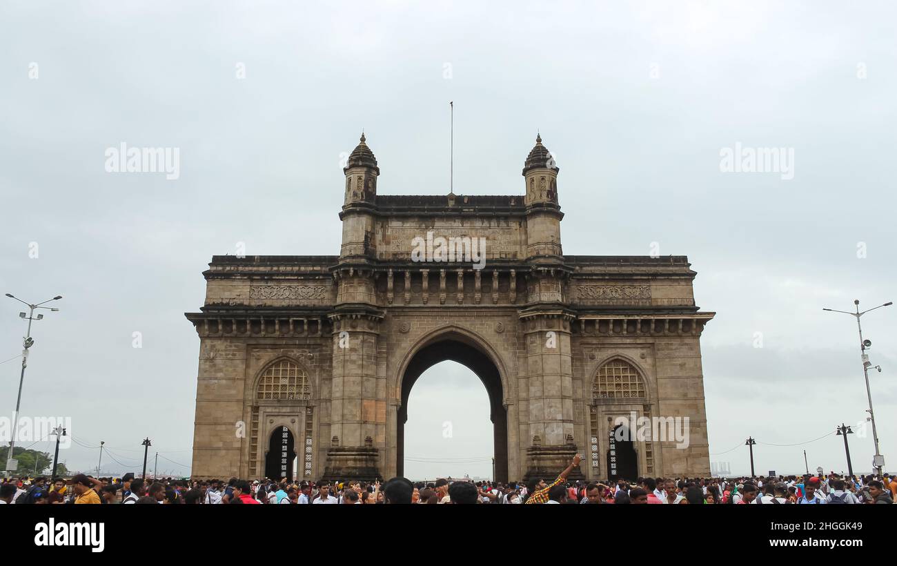 Gateway of India, During Monsoon Mumbai, Maharashtra, India. Stock Photo