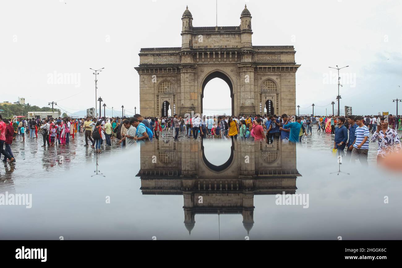 Gateway of India, During Monsoon Mumbai, Maharashtra, India. Stock Photo