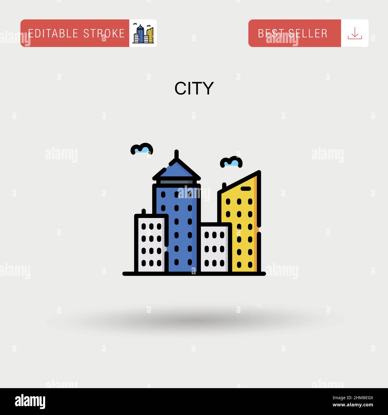 City Simple vector icon. Stock Vector