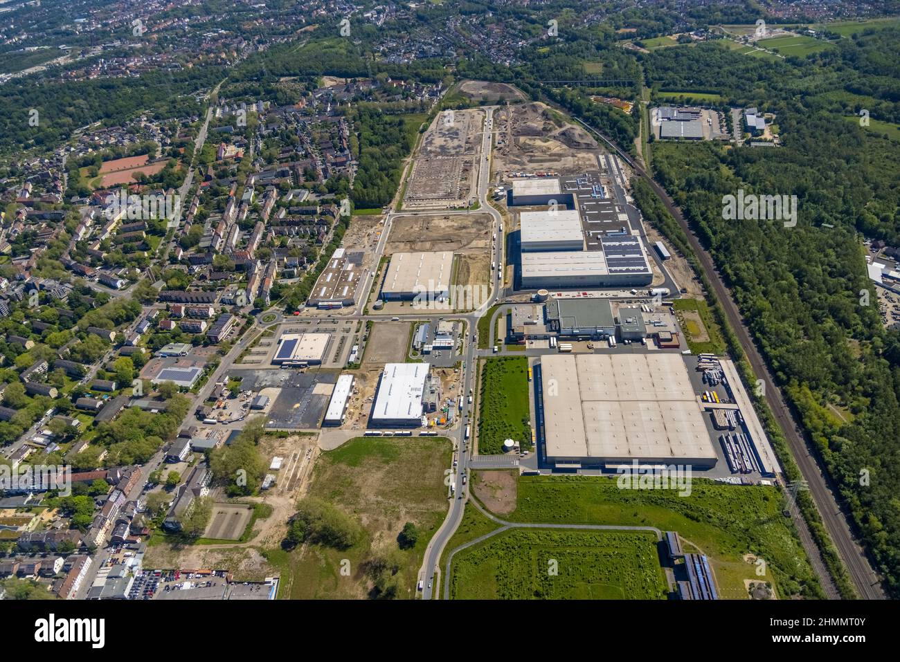 Aerial photo, Schalker Verein, Gelsenkirchen-Bulmke-Hüllen, Gelsenkirchen, Ruhr area, North Rhine-Westphalia, Germany, DE, Europe, birds-eyes view, ae Stock Photo