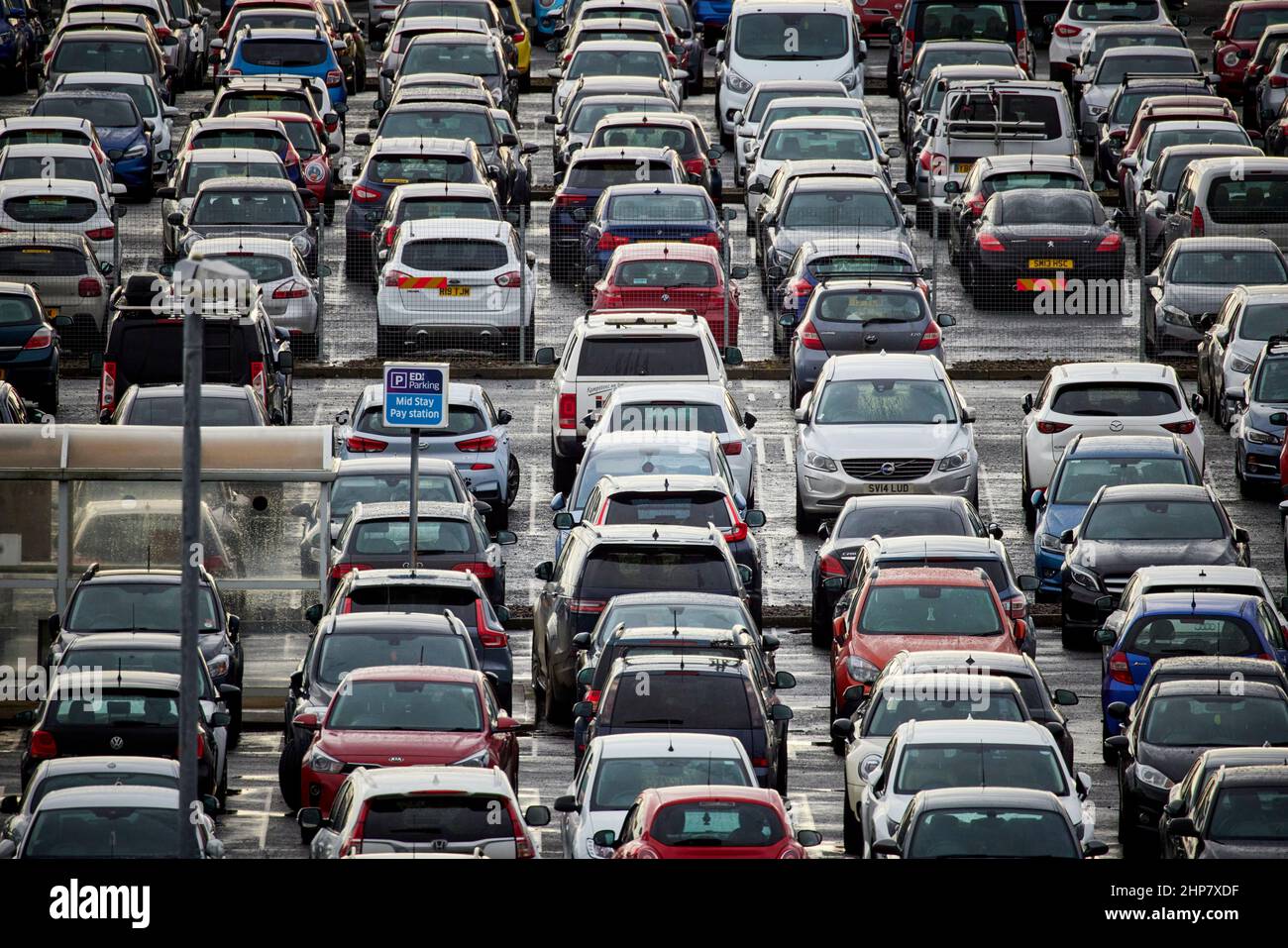 Edinburgh Airport carpark Stock Photo